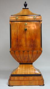 Biedermeier-3-Part-Fruitwood-Ebonized-Lacquer-Secretaire-a-Abattant-E-19th-C.